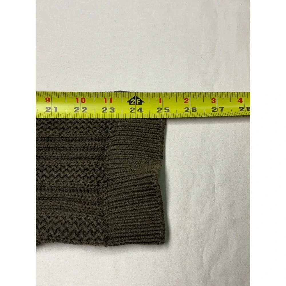 Eddie Bauer‎ Mens XXL Tall Olive Green Ribbed Knit Cotton Crewneck Sweater - Picture 6 of 6